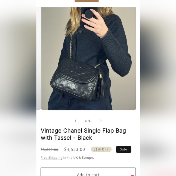 SOLD!!!Authentic Chanel single flap - Picture 2 of 16